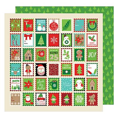 American Crafts Wrapped Up 25 Pack of 12 x 12 Inch Patterned Paper Holiday Greetings