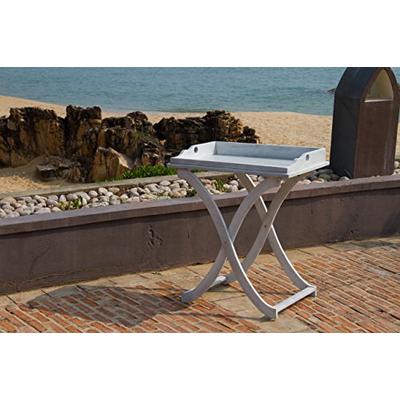Safavieh Outdoor Living Collection Covina Tray Table, Antique White
