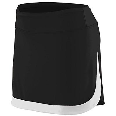 Augusta Sportswear AG2410 Women's Action Color Block Skort, Black/White, Small Pack