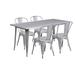Flash Furniture 31.5'' x 63'' Rectangular Silver Metal Indoor-Outdoor Table Set with 4 Stack Chairs