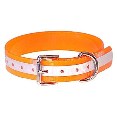 Mendota Pet DuraFlect Standard Dog Collar, Orange/Reflec, 1 x 16-Inch