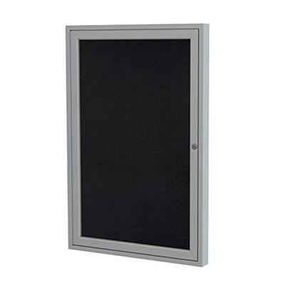 Ghent 2"x 1 1/2" 1-Door indoor Enclosed Recycled Rubber Bulletin Board, Shatter Resistant, with Lock