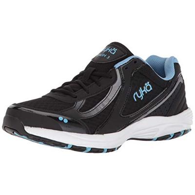 Ryka Women's Dash 3 Walking Shoe, Black/Meteorite/nc Blue, 7 W US