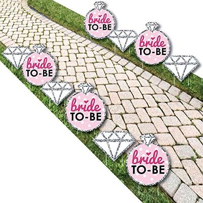 Bride-to-Be - Diamond Ring Lawn Decorations - Outdoor Classy Bachelorette Party or Bridal Shower Yar
