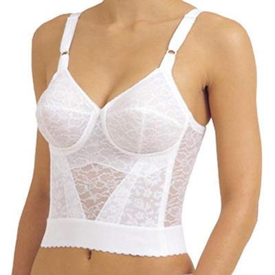 Rago Style 2202 - Long Line Firm Shaping Expandable Cup Bra, 48c White