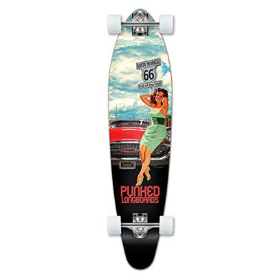 Yocaher Punked Route 66 Series RTE 66 Longboard Complete Skateboard - Available in All Shapes (Kickt