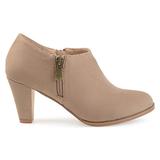 Brinley Co. Womens Sadra Faux Suede Low-Cut Comfort-Sole Ankle Booties Taupe, 8 Regular US screenshot. Shoes directory of Clothing & Accessories.