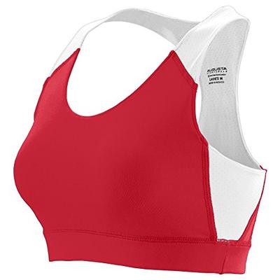Augusta Sportswear WOMEN'S ALL SPORT SPORTS BRA XS Red/White