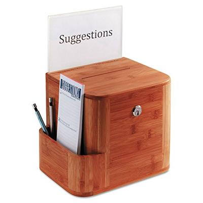 Safco Products 4237CY Bamboo Suggestion Box, Cherry