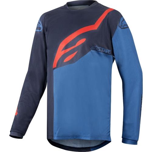 Alpinestars Racer Factory Jugend LS Fahrrad Jersey, blau, Größe XL