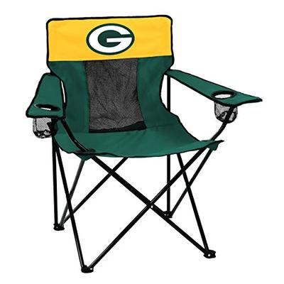 Logo Brands NFL Green Bay Packers Folding Elite Chair with Mesh Back and Carry Bag , Hunter, One Siz