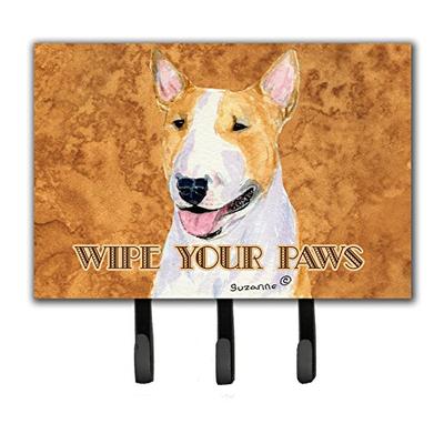 Caroline's Treasures SS4890TH68 Bull Terrier Wipe Your Paws Leash or Key Holder, Triple, Multicolor
