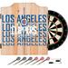 Trademark Gameroom NBA7010-LAC3 NBA Dart Cabinet Set with Darts & Board - City - Los Angeles Clipper