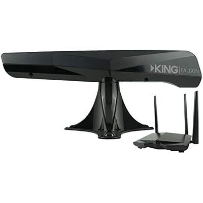 KING KF1001 Falcon Automatic Directional WiFi Antenna with WiFiMax Router and Range Extender - Black
