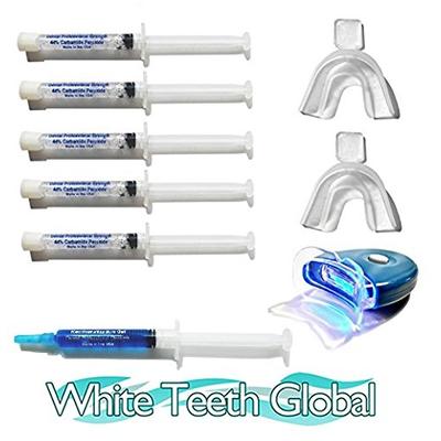 White Teeth Global Teeth Whitening Kit 36% Tooth Bleaching Gel with trays, remin and LED Accelerator