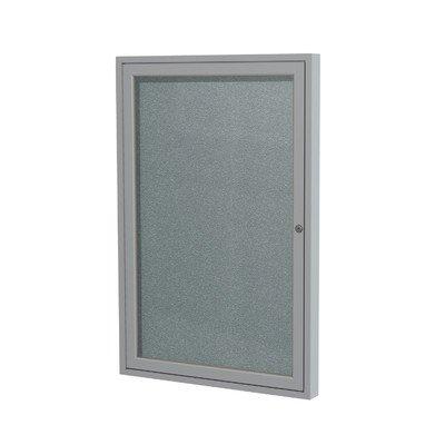 1 Door Outdoor Enclosed Bulletin Board Size: 3' H x 2'6" W, Frame Finish: Satin, Surface Color: Ston
