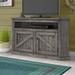 Longshore Tides Benji Solid Wood Corner TV Stand for TVs up to 65" Wood in Gray | Wayfair 3A6290A08E3147E199CC50825D8D6DD6