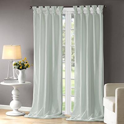 Madison Park Emilia Twist Tab Lined Window Curtain Dusty Aqua 108" Panel