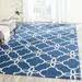 Blue/Navy 42 x 0.38 in Area Rug - Charlton Home® Walser Geometric Handmade Looped Cotton Navy/Ivory Indoor/Outdoor Area Rug Polyester | Wayfair