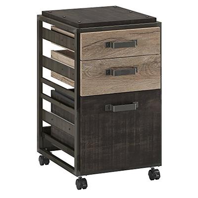 Bush Furniture Refinery 3 Drawer Mobile File Cabinet in Rustic Gray