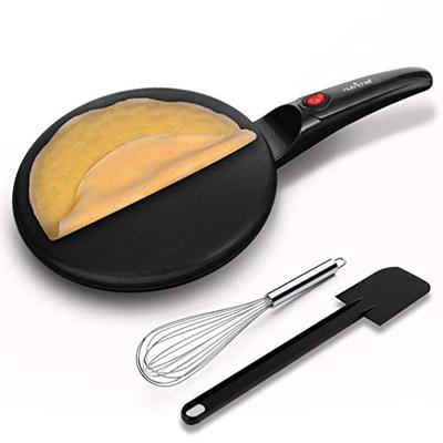 NutriChef Electric Griddle Crepe Maker - Pan Style Hot Plate Cooktop with ON/OFF Switch, Nonstick Co