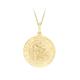 CARISSIMA Gold Unisex 9 ct Yellow Gold 21 mm St Christopher Round Medal Satin Pendant on 9 ct Yellow Gold 1.2 mm Diamond Cut Curb Chain Neckalce of Length 51 cm/20 Inch