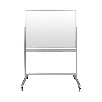 Luxor Double-Sided Mobile Magnetic Glass Marker Board (48"W x 36"H)