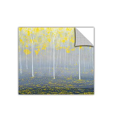 ArtWall Herb Dickinson 'Yellow Forest 2' Removable Graphic Wall Art, 14 by 14-Inch