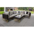 Amalfi 7 Piece Outdoor Wicker Patio Furniture Set 07b in Beige - TK Classics Amalfi-07B-Gld-Beige