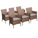 6 Laguna Dining Chairs w/ Arms in Grey - TK Classics Tkc093B-Dc-3X-Grey