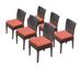 6 Napa Armless Dining Chairs in Tangerine - TK Classics Tkc090B-Adc-3X-C-Tangerine