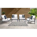 Lexington 4 Piece Outdoor Aluminum Patio Furniture Set 04g in White - TK Classics Lexington-04G-White