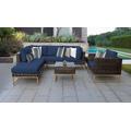 Amalfi 8 Piece Outdoor Wicker Patio Furniture Set 08m in Navy - TK Classics Amalfi-08M-Gld-Navy