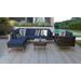 Amalfi 8 Piece Outdoor Wicker Patio Furniture Set 08m in Navy - TK Classics Amalfi-08M-Gld-Navy