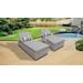 Florence Chaise Set of 2 Outdoor Wicker Patio Furniture w/ Side Table in Grey - TK Classics Florence-2X-St-Grey