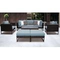 Amalfi 8 Piece Outdoor Wicker Patio Furniture Set 08c in Spa - TK Classics Amalfi-08C-Brn-Spa