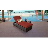 Belle Chaise Outdoor Wicker Patio Furniture w/ Side Table in Terracotta - TK Classics Belle-1X-St-Terracotta