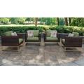 Amalfi 4 Piece Outdoor Wicker Patio Furniture Set 04g in Cilantro - TK Classics Amalfi-04G-Gld-Cilantro