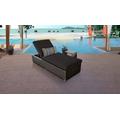 Barbados Chaise Outdoor Wicker Patio Furniture w/ Side Table in Black - TK Classics Barbados-1X-St-Black