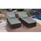 Venice Chaise Set of 2 Outdoor Wicker Patio Furniture in Grey - TK Classics Venice-2X-Grey