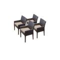 4 Barbados Dining Chairs w/ Arms in Wheat - TK Classics Barbados-Tkc097B-Dc-2X-C