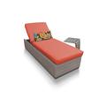 Oasis Chaise Outdoor Wicker Patio Furniture w/ Side Table in Tangerine - TK Classics Oasis-1X-St-Tangerine