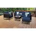 Amalfi 7 Piece Outdoor Wicker Patio Furniture Set 07f in Navy - TK Classics Amalfi-07F-Brn-Navy