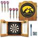 NCAA University of Iowa Wood Dart Cabinet Set