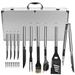 BBQ Grilling Tool Kit, 19 Piece Stainless Steel Summer Barbecue Grill Utensil Set with Carrying Case