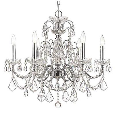 Crystorama 3226-CH-CL-S Crystal Six Light Chandeliers from Imperial collection in Chrome, Pol. Nckl.