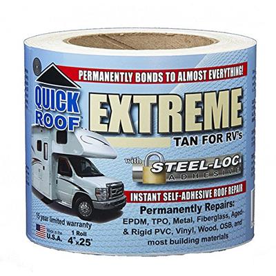 Cofair T-UBE425 Quick Roof Extreme with Steel-Loc Adhesive, Tan for RVs - 4" x 25'