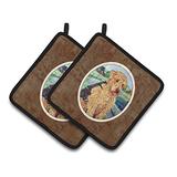 Caroline's Treasures 7096PTHD Airedale Terrier Pair of Pot Holders, 7.5HX7.5W, Multicolor screenshot. Kitchen Tools directory of Home & Garden.