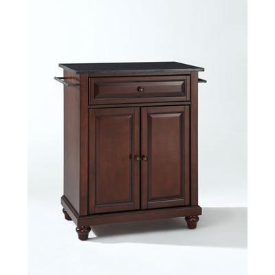 Crosley Furniture Cambridge Cuisine Kitchen Island with Solid Black Granite Top - Vintage Mahogany