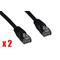 iMBAPrice 150Ft (Pack of 2) CAT5e RJ45 Patch Ethernet Network Cable 150 FT Black For PC, Mac, Laptop